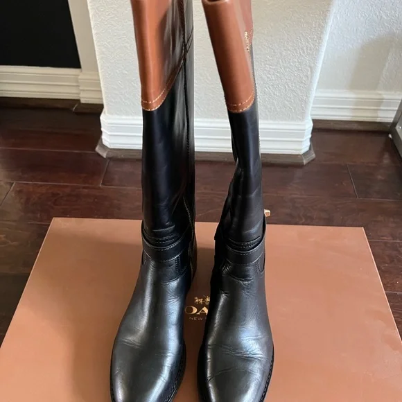 Black Coach boots USW 8 - Picture 10 of 12